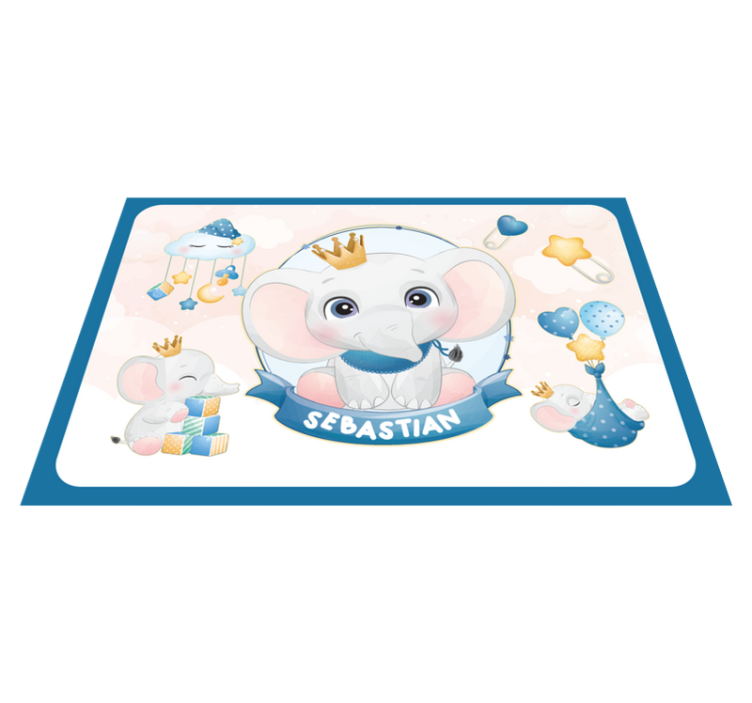 Children placemat with cute elephant design - TenStickers