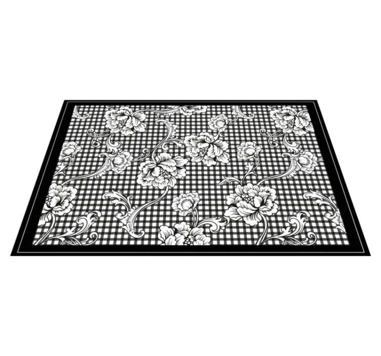 Black and white gingham elegant placemats - TenStickers