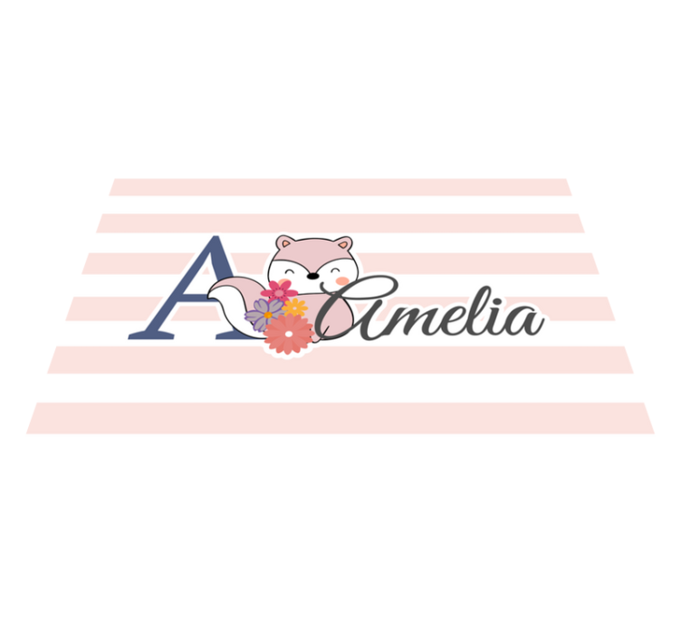 Cute animals squirrel with name placemats - TenStickers