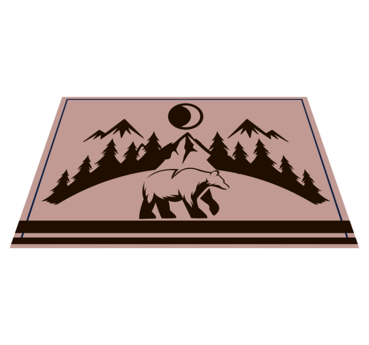 Customizable placemat bear silhouette scene - TenStickers