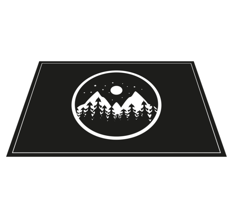 Modern placemat mountain landscape circle - TenStickers