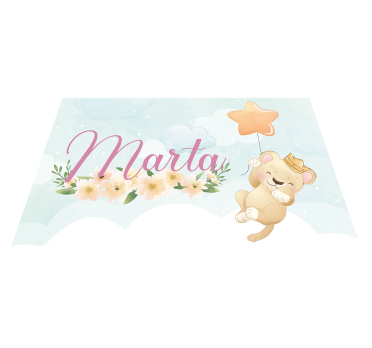 Children placemat cute lion with balloon - TenStickers