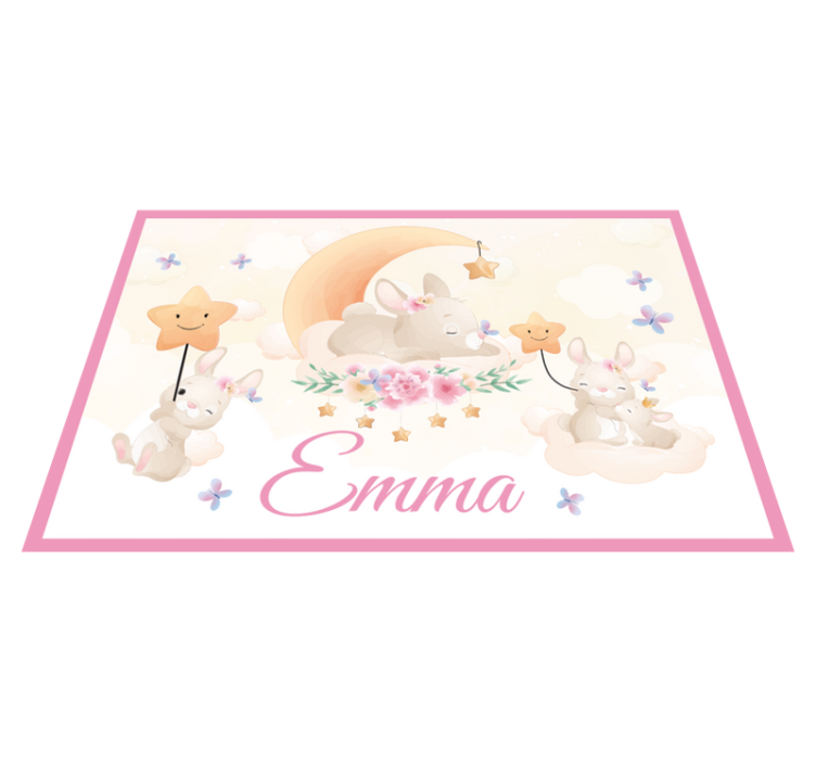 Children placemat bunny moon scene - TenStickers