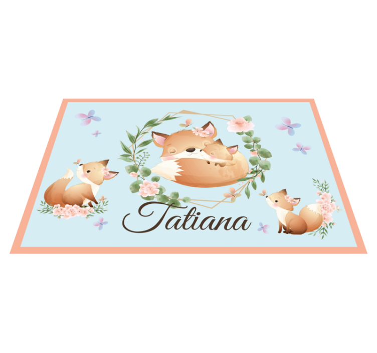 Children placemat cute fox family - TenStickers