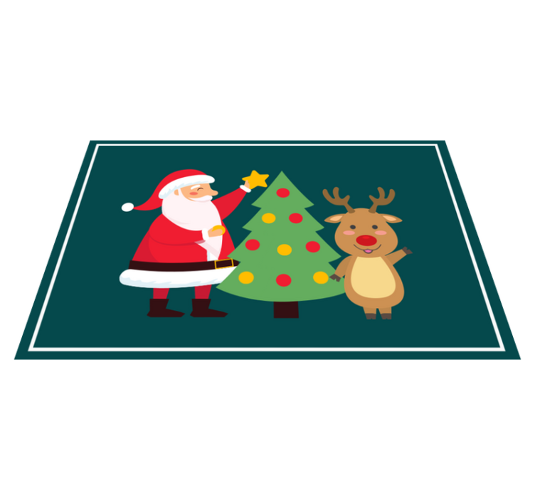 Christmas placemat santa and reindeer - TenStickers