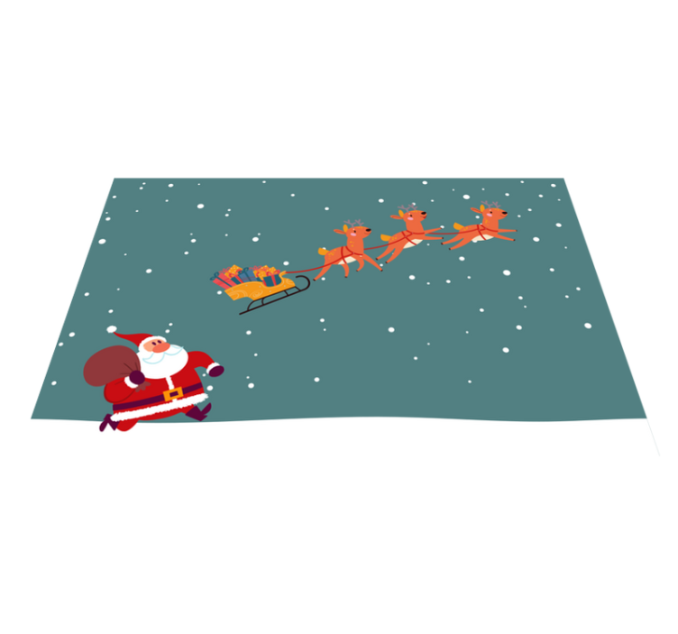 Christmas placemat santa claus sleigh ride - TenStickers