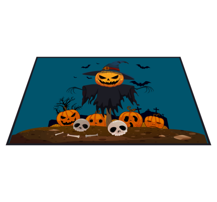 Halloween placemat scarecrow pumpkin fright - TenStickers
