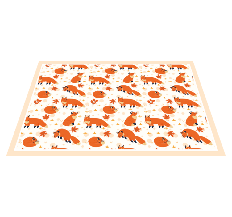 Children placemat cheerful fox designs - TenStickers