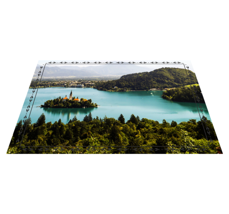 Modern placemat serene lake view - TenStickers