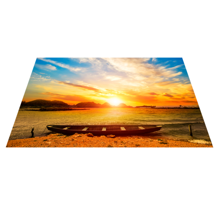 Modern placemat sunset over river - TenStickers