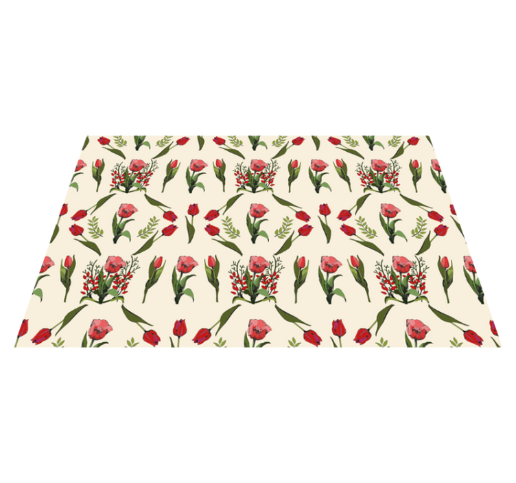 Spring with red tulips elegant placemats - TenStickers
