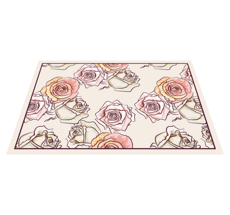 Original placemat rose floral design - TenStickers