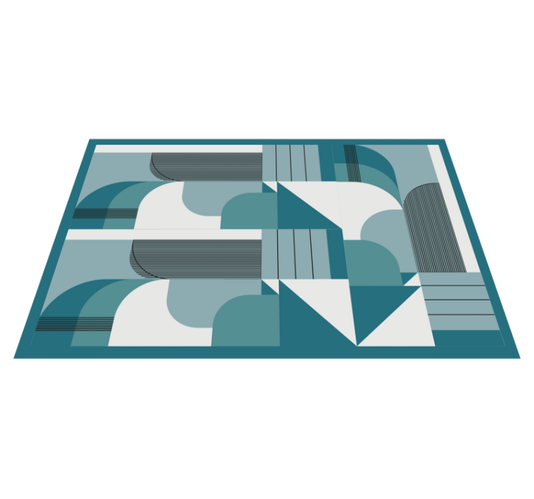 Modern placemat in geometric teal patterns - TenStickers