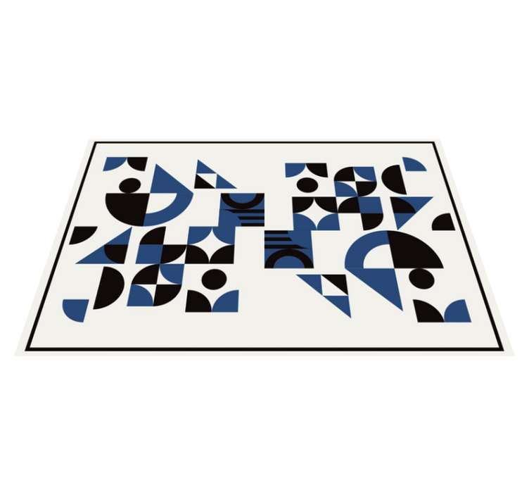 Modern placemat with geometric blue designs - TenStickers