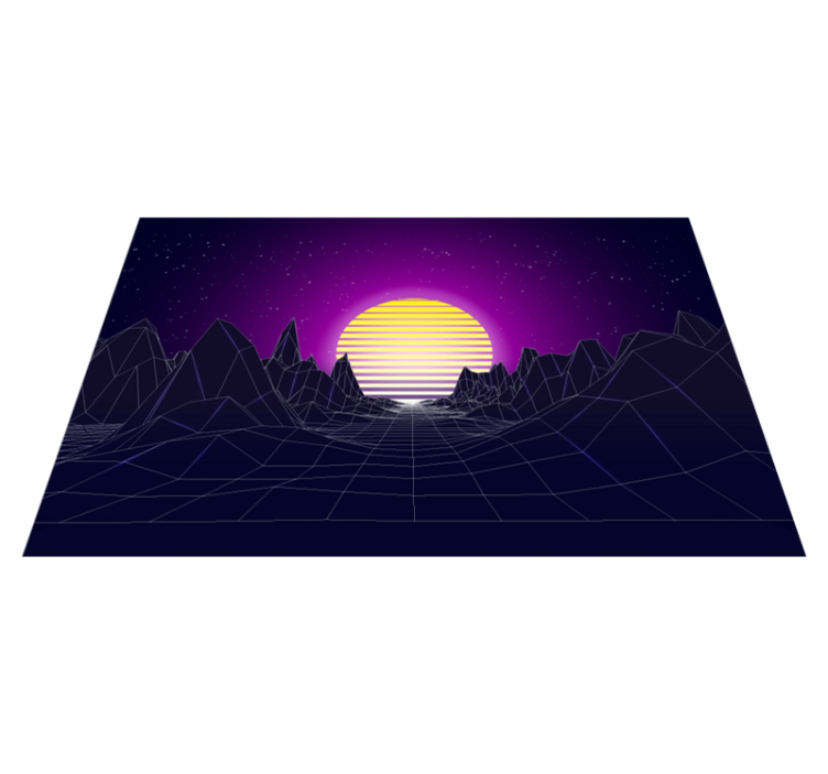 Modern placemat geometric sunset landscape - TenStickers