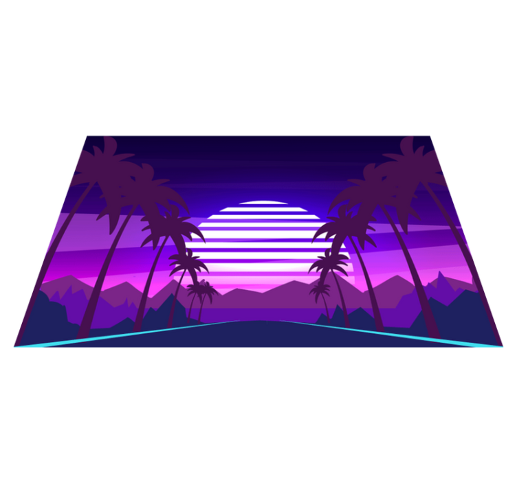 Modern placemat tropical sunset landscape - TenStickers