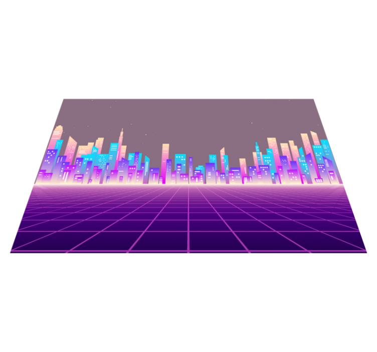 Modern placemat futuristic cityscape design - TenStickers
