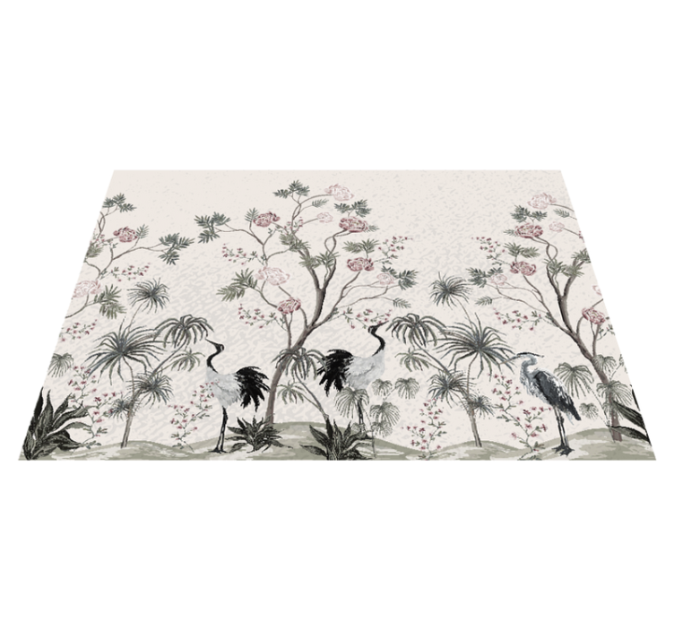 Children placemat cranes among blossoms design - TenStickers