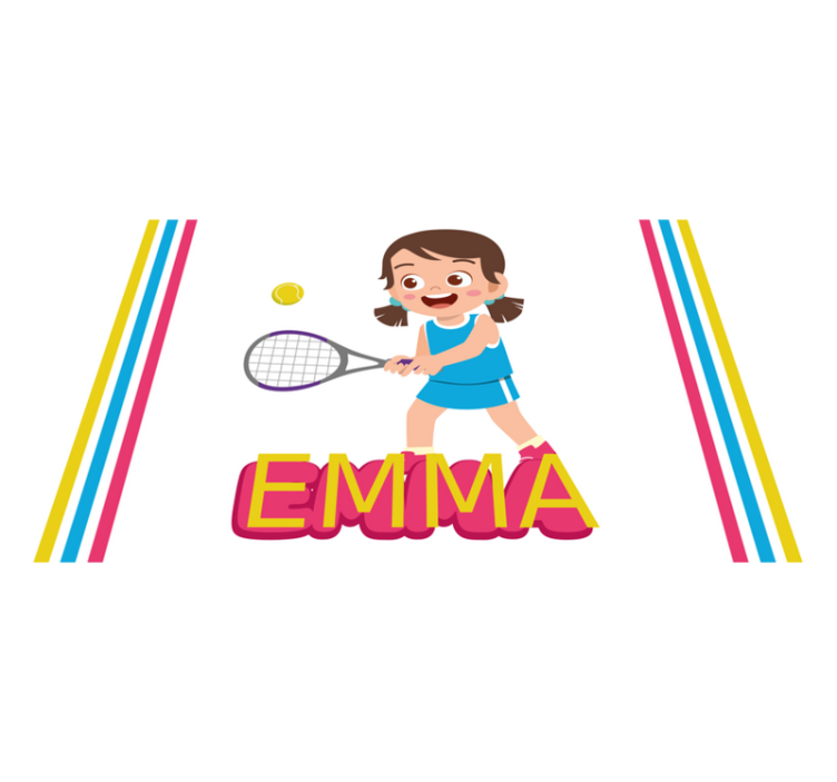 Children placemat happy tennis player - TenStickers