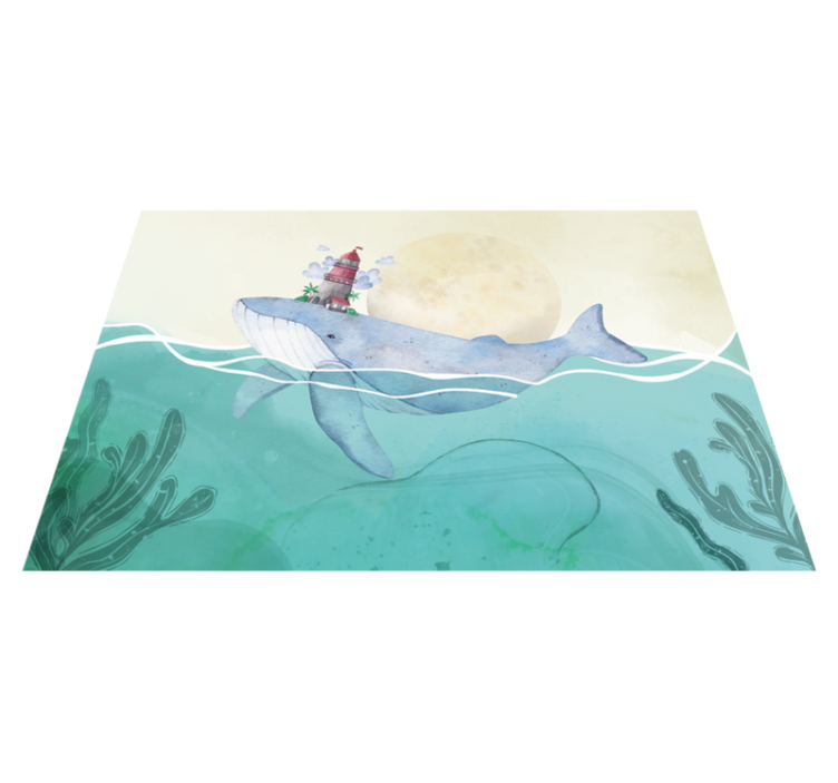 Children placemat whale and lighthouse design - TenStickers