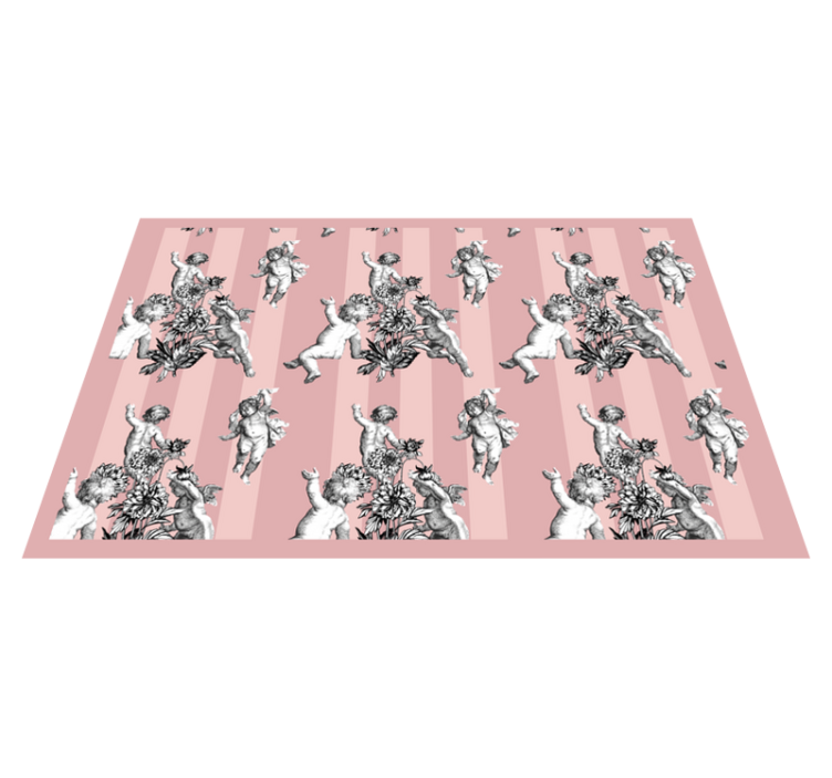 Original placemat angelic cherubs floral design - TenStickers