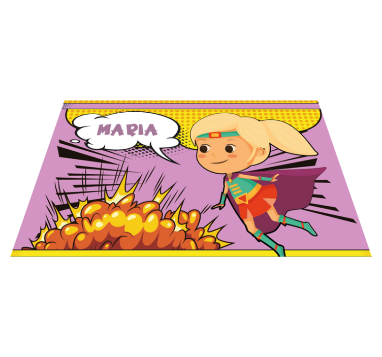 Comic superheroine Personalised vinyl placemat - TenStickers