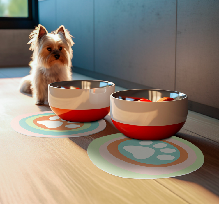 Pet paws bowl original placemats - TenStickers
