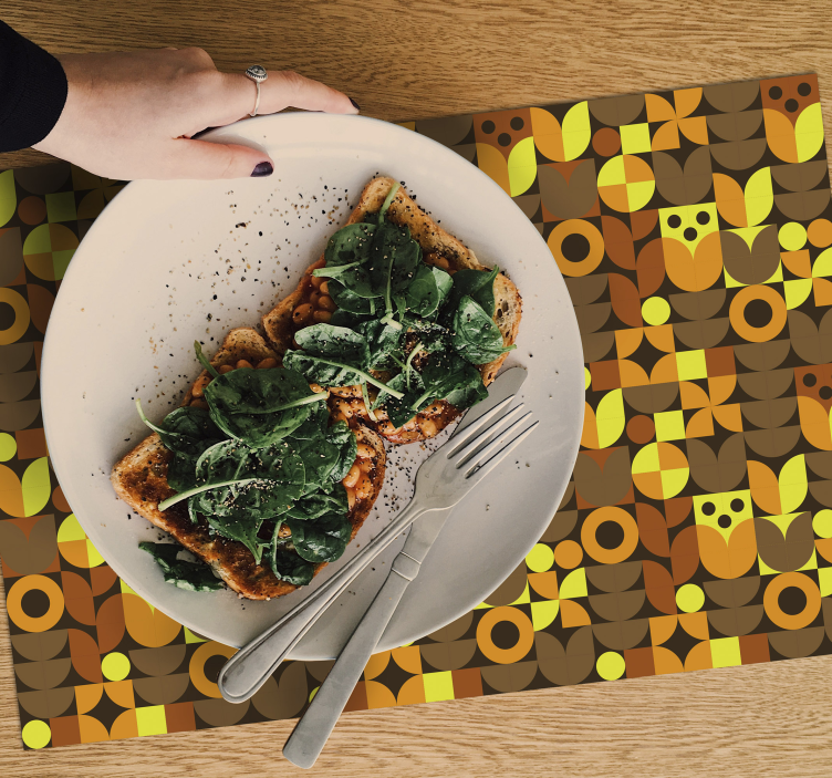 abstract 70s Vinyl placemats - TenStickers