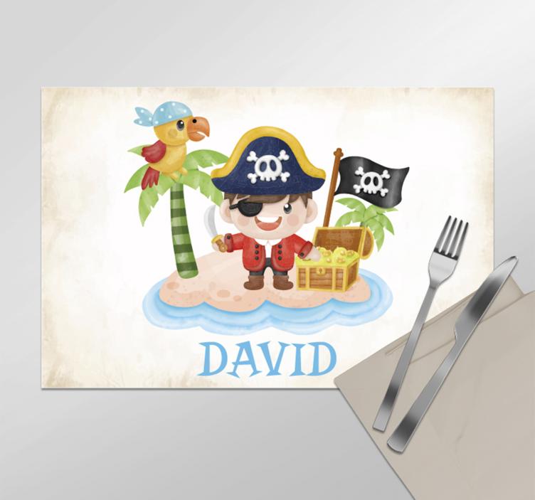 Cartoon pirate Personalised placemat - TenStickers