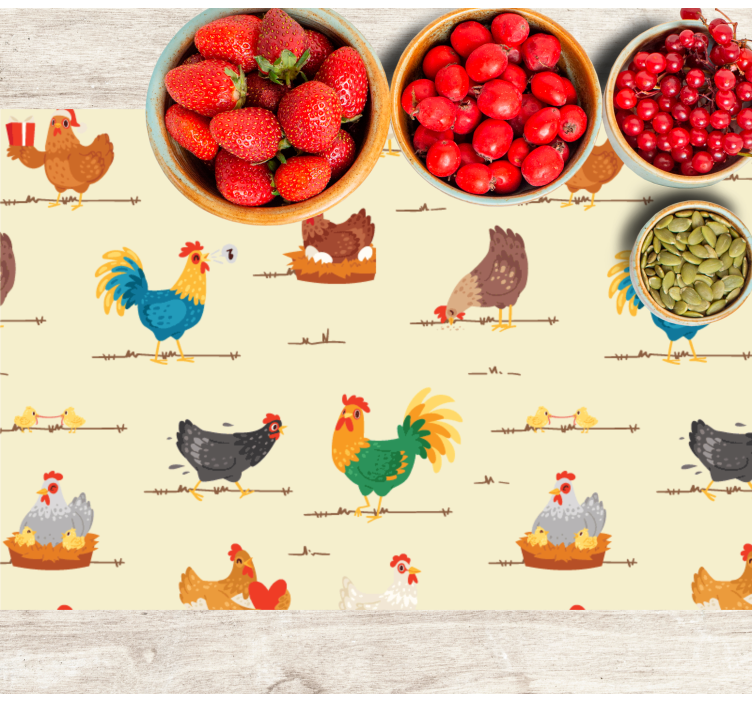 Chicken cartoon pattern Vinyl placemats - TenStickers