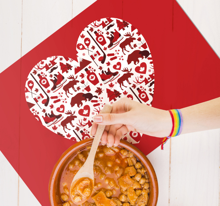 Heart-shaped Canada elements original placemats - TenStickers