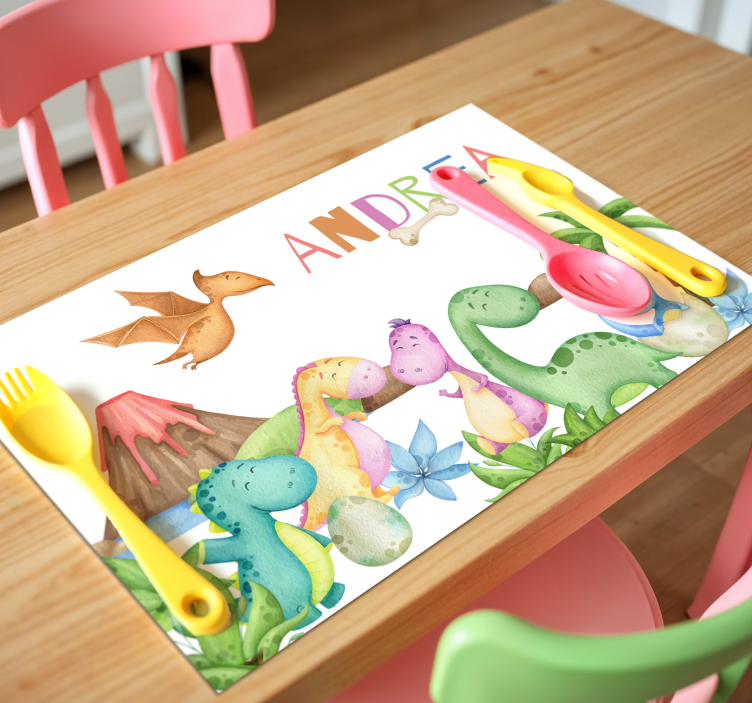 Jurassic scene customizable placemat - TenStickers