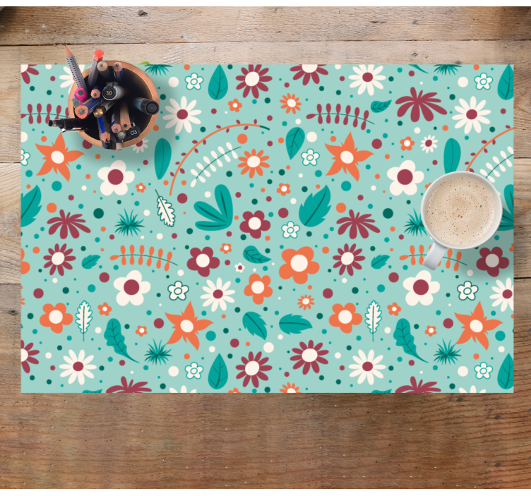 Kids Flowers set modern placemats - TenStickers
