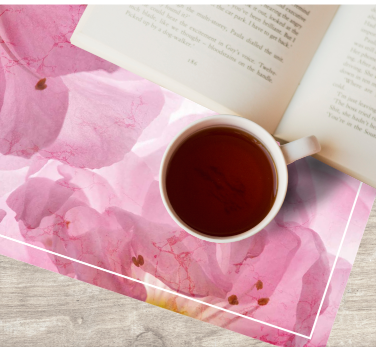 Pink flowers with leaves original placemats - TenStickers