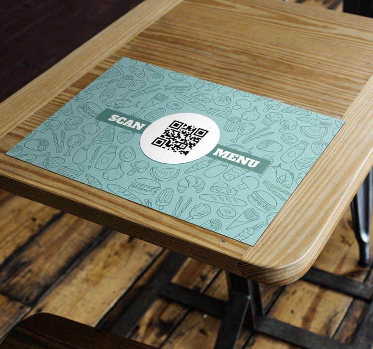 QR code menu placemat for restaurants - TenStickers
