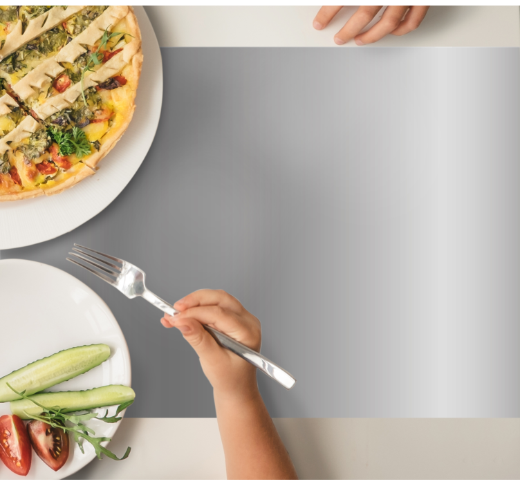 Silver metallic Vinyl placemats - TenStickers