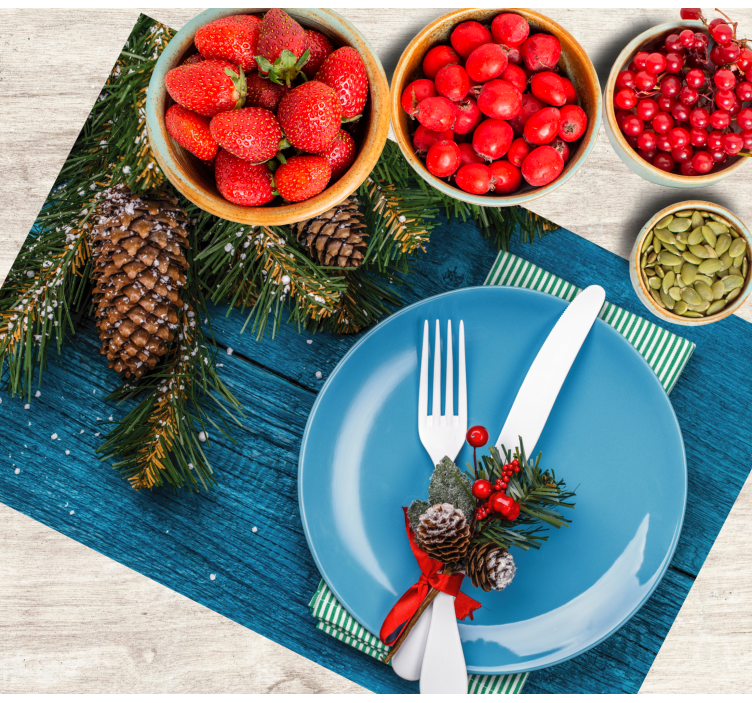 Table place setting Christmas placemats - TenStickers