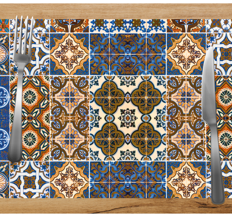 Vintage colourful tile elegant placemats - TenStickers