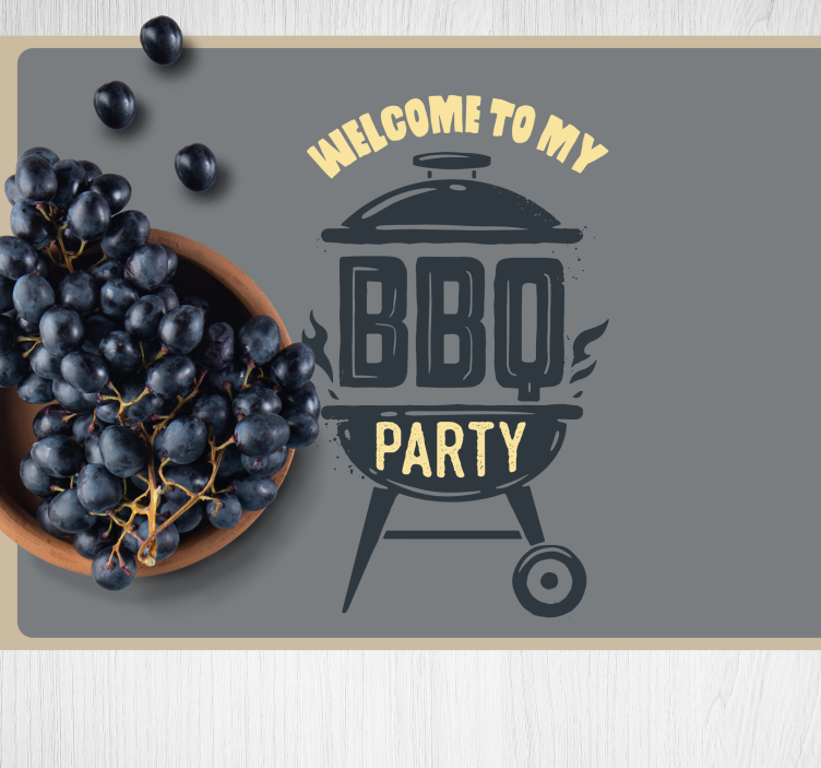 Welcome to my bro party placemat with quote - TenStickers
