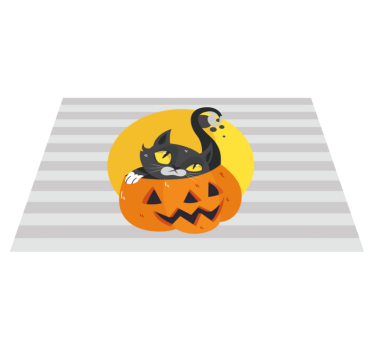 Pumpkins & black cat children vinyl placemats - TenStickers