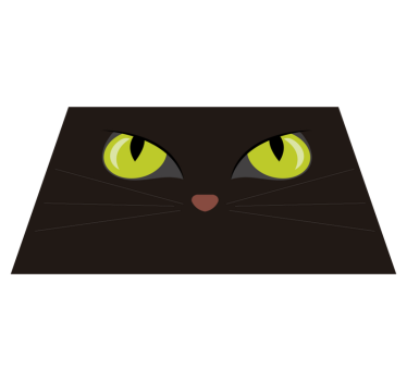 frightful black halloween cat Halloween table mats - TenStickers