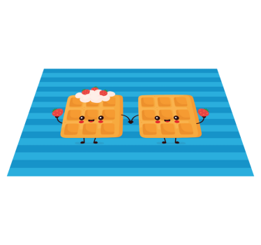 Children placemat happy waffle friends - TenStickers