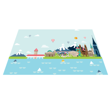 Original placemat colorful cityscape design - TenStickers