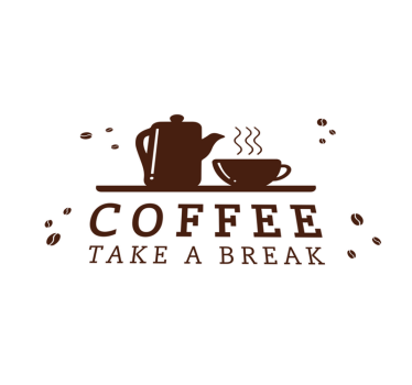 Placemat with quote coffee break inspiration - TenStickers