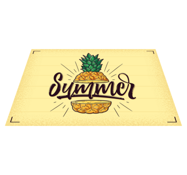 Placemat with quote summer pineapple design - TenStickers