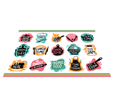 Cooking food kitchen badge logos home vinyl placemat - TenStickers