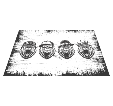 Original placemat stylish bear portraits - TenStickers