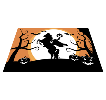 Halloween placemat horse with pumpkin design - TenStickers