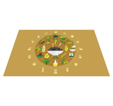 Original placemat olive bowl arrangement - TenStickers