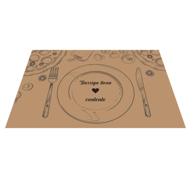 Original placemat empty plate with heart - TenStickers